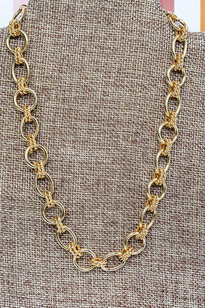 Crystal Avenue Executive Glam Goldtone Link Necklace - Wholesale Accessory Market