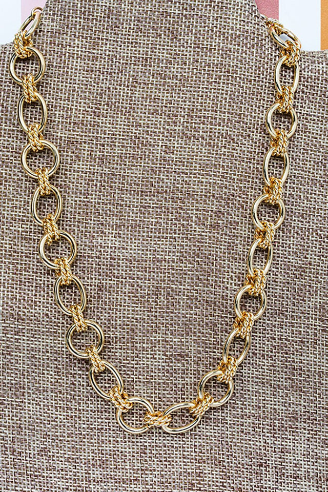 Crystal Avenue Executive Glam Goldtone Link Necklace - Wholesale Accessory Market
