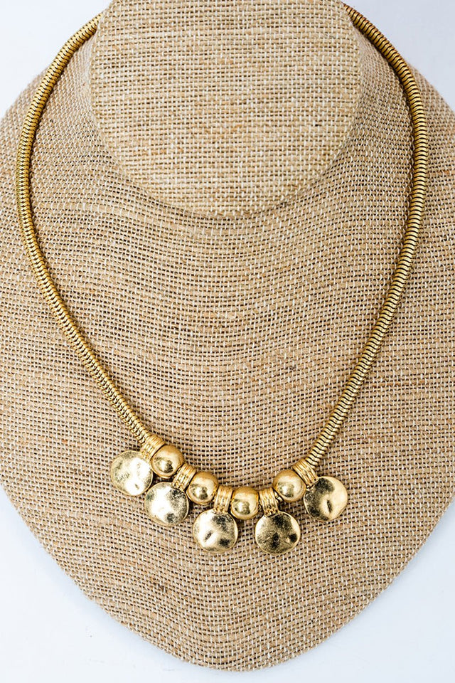 Crystal Avenue Uptown After Dark Worn Goldtone Omega Chain Necklace - Wholesale Accessory Market