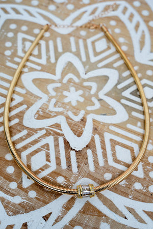 Crystal Avenue Crystal Cadence Goldtone Omega Chain Necklace - Wholesale Accessory Market