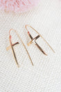 Crystal Avenue Goldtone Calah Cross Threader Earrings - Wholesale Accessory Market