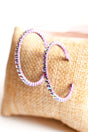 Crystal Avenue Carmen Violet Iridescent Crystal Goldtone Hoop Earrings - Wholesale Accessory Market