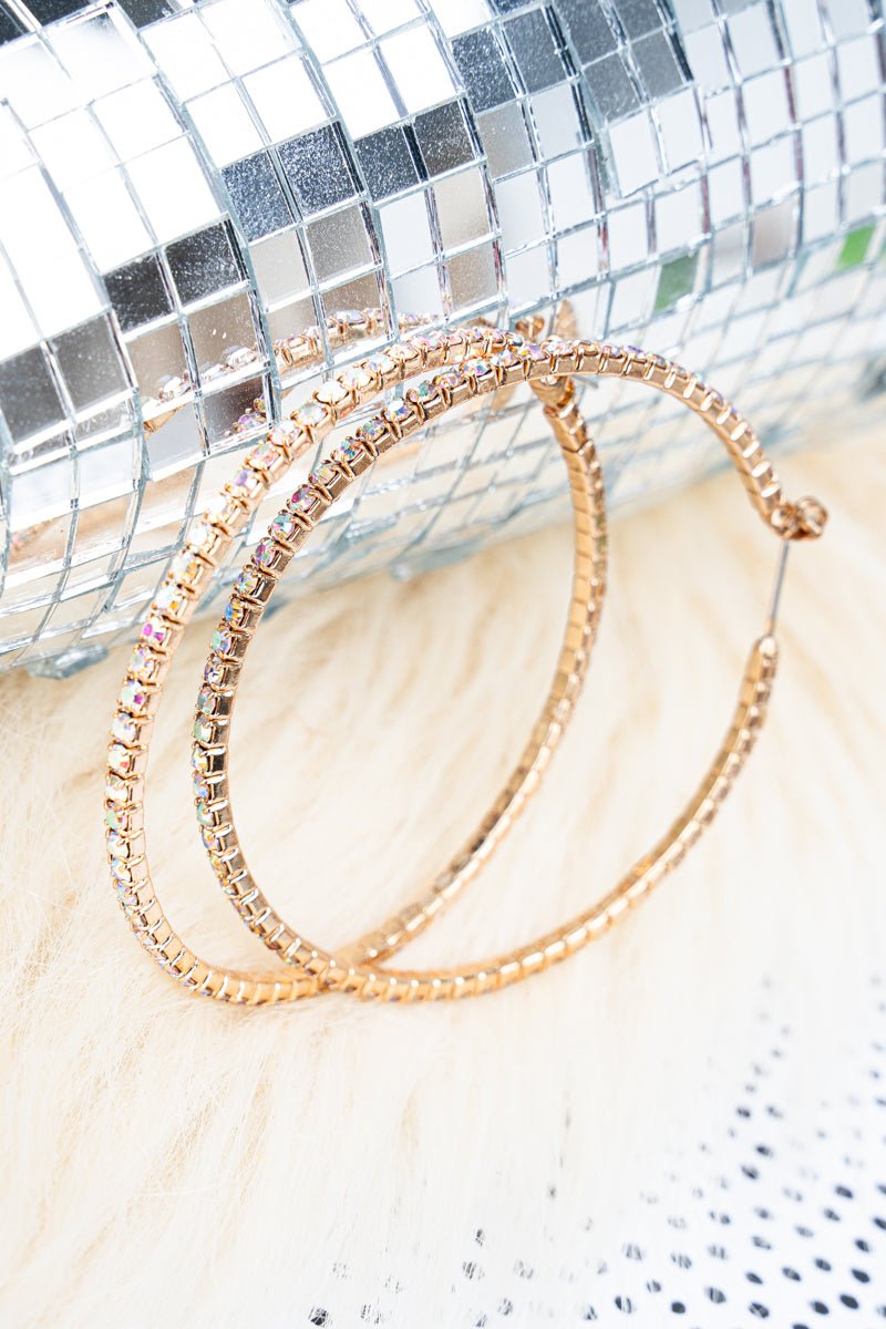 Crystal Avenue Brooklyn Bay Iridescent Yellow Hoop Earrings - Wholesale Accessory Market