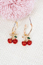 Crystal Avenue Classic Cherry Goldtone Hoop Earrings - Wholesale Accessory Market