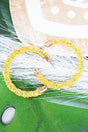 Crystal Avenue Yellow Glitter 40mm Hoop Earrings - Wholesale Accessory Market
