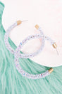 Crystal Avenue White Glitter 55mm Hoop Earrings - Wholesale Accessory Market