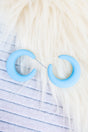Crystal Avenue Cotton Candy Cutie Aqua Hoop Earrings - Wholesale Accessory Market