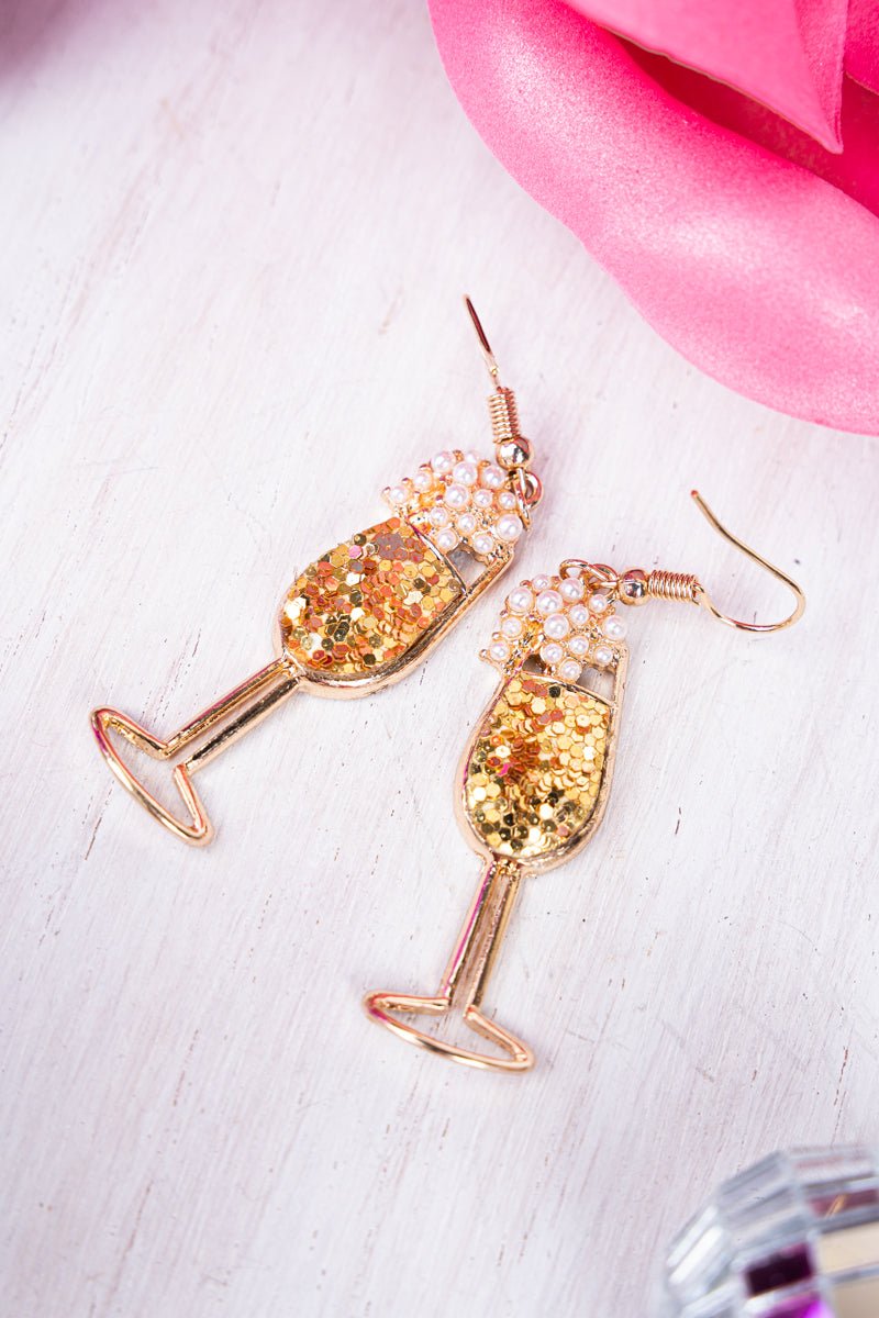 Crystal Avenue Champagne Wishes Goldtone Earrings - Wholesale Accessory Market