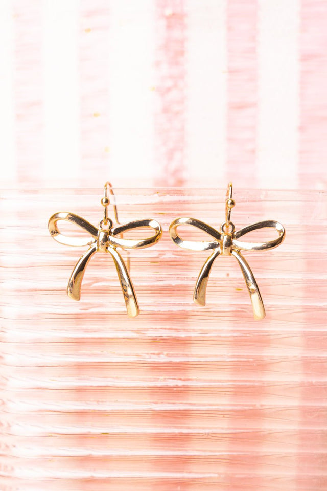 Crystal Avenue Goldtone Bow Earrings - Wholesale Accessory Market