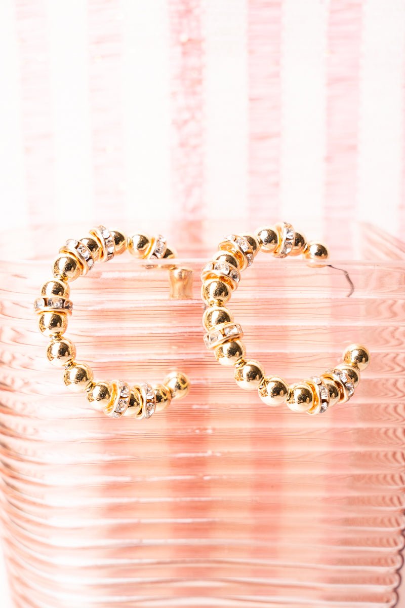 Crystal Avenue The Mariyah Crystal Goldtone Hoop Earrings - Wholesale Accessory Market