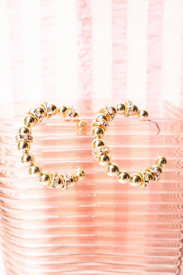Crystal Avenue The Mariyah Crystal Goldtone Hoop Earrings - Wholesale Accessory Market