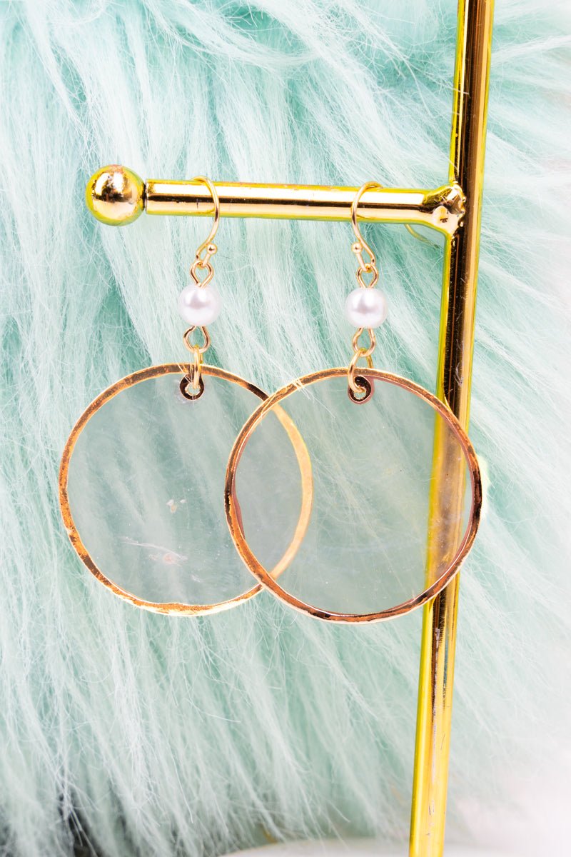 Crystal Avenue White Shell Goldtone Earrings - Wholesale Accessory Market