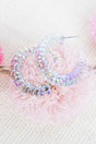 Crystal Avenue Iridescent Acrylic Hoop Earrings - Wholesale Accessory Market