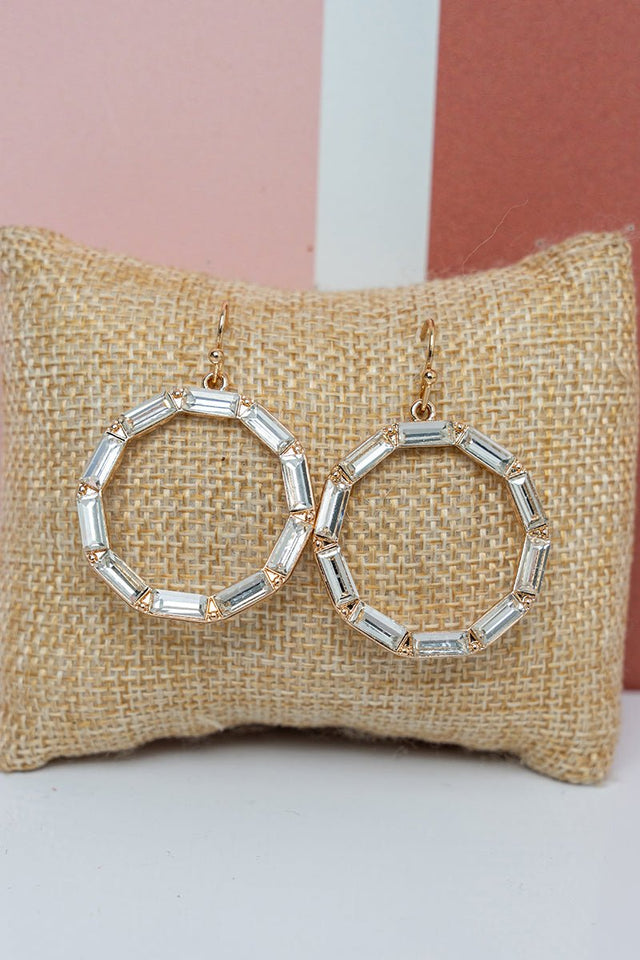 Crystal Avenue Rooftop Radiance Goldtone Hoop Earrings - Wholesale Accessory Market
