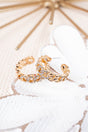 Crystal Avenue Crystal Goldtone Liana Link Hoop Earrings - Wholesale Accessory Market