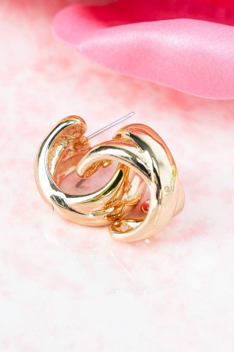 Crystal Avenue Meet Me Here Goldtone Hoop Earrings - Wholesale Accessory Market
