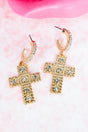 Crystal Avenue Radiant With Joy Goldtone Hoop Earrings - Wholesale Accessory Market