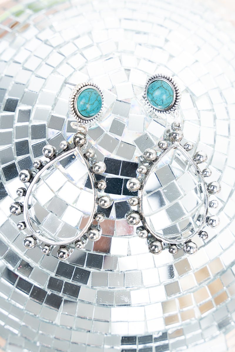 Crystal Avenue Hayden Turquoise Teardrop Earrings - Wholesale Accessory Market