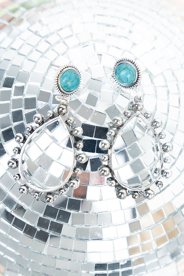 Crystal Avenue Hayden Turquoise Teardrop Earrings - Wholesale Accessory Market
