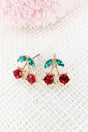 Crystal Avenue Sundae Sparkle Cherry Goldtone Earrings - Wholesale Accessory Market
