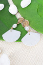 Crystal Avenue White Seashell Showstopper Drop Earrings - Wholesale Accessory Market