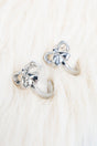 Crystal Avenue Trixie Bow Silvertone Hoop Earrings - Wholesale Accessory Market