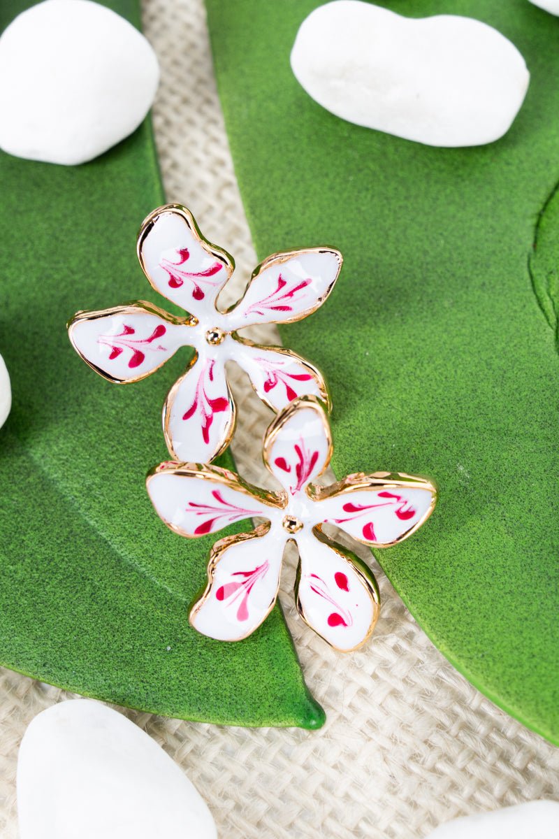 Crystal Avenue Pink Lotus Luxe Earrings - Wholesale Accessory Market