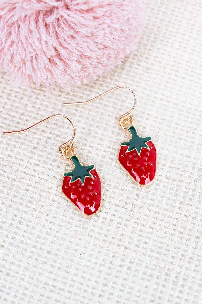 Crystal Avenue Berry Sweet Goldtone Earrings - Wholesale Accessory Market