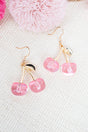 Crystal Avenue Pink Cherry Bombshell Goldtone Earrings - Wholesale Accessory Market
