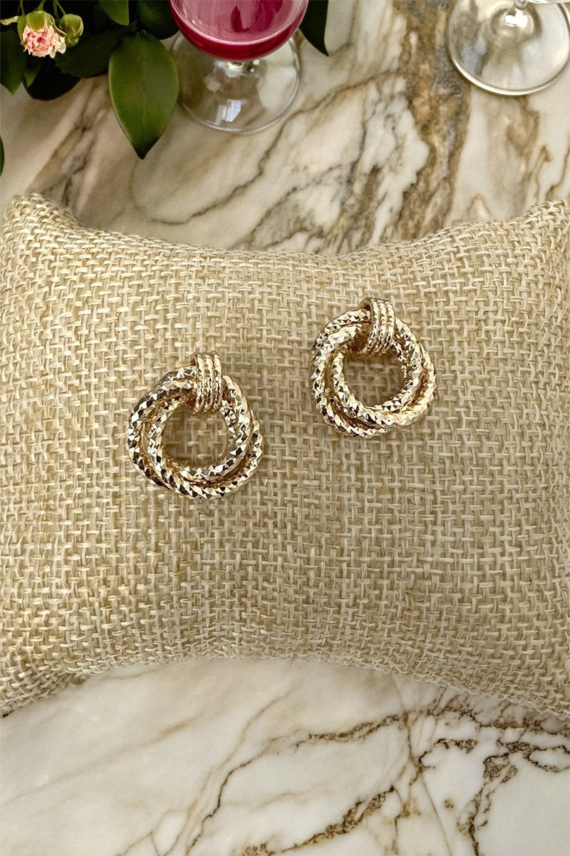Crystal Avenue Premiere Event Goldtone Mini Door - Knocker Earrings - Wholesale Accessory Market
