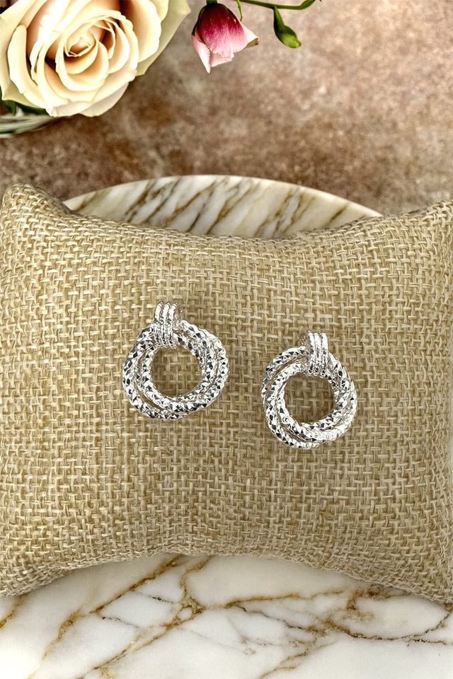 Crystal Avenue Premiere Event Silvertone Mini Door - Knocker Earrings - Wholesale Accessory Market
