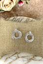 Crystal Avenue Premiere Event Silvertone Mini Door - Knocker Earrings - Wholesale Accessory Market