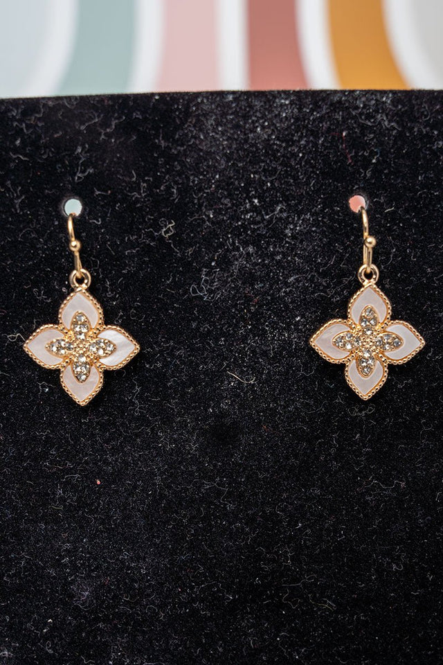 Crystal Avenue Whispering Fleur Goldtone Earrings - Wholesale Accessory Market