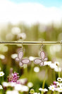 Crystal Avenue Moonlit Flutter Light Rose & Goldtone Earrings - Wholesale Accessory Market