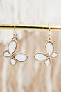 Crystal Avenue Moonlit Flutter White & Goldtone Earrings - Wholesale Accessory Market