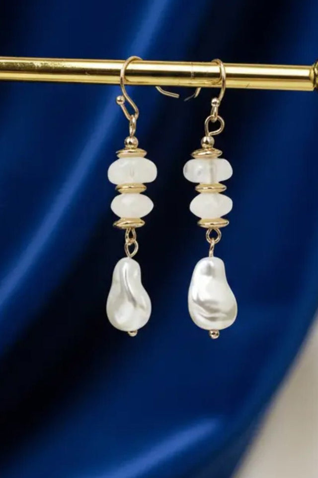 Crystal Avenue The Highlight Hour White & Goldtone Earrings - Wholesale Accessory Market