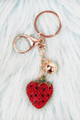 Crystal Avenue Strawberry Crystal Goldtone Keychain - Wholesale Accessory Market