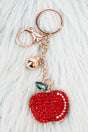 Crystal Avenue Apple Crystal Goldtone Keychain - Wholesale Accessory Market