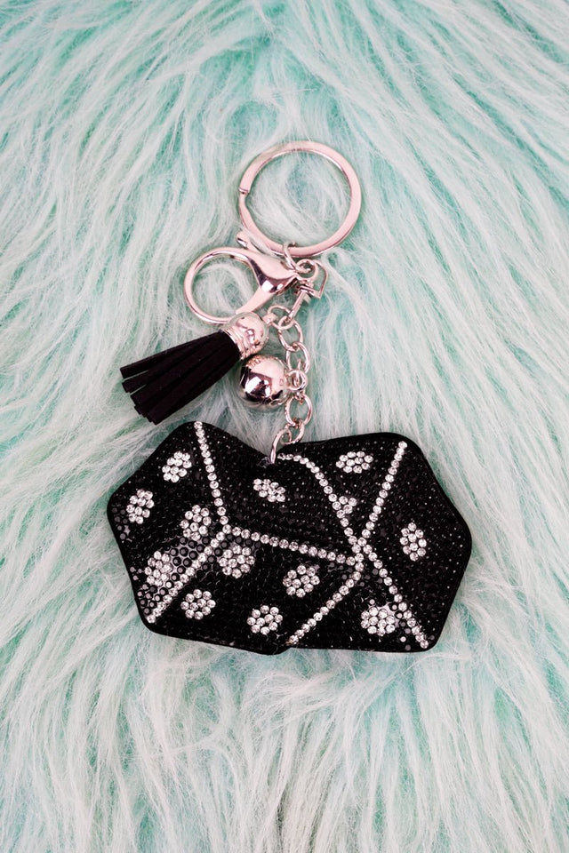 Crystal Avenue Dicey Dealings Crystal Silvertone Keychain - Wholesale Accessory Market