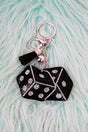Crystal Avenue Dicey Dealings Crystal Silvertone Keychain - Wholesale Accessory Market