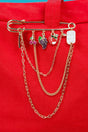 Crystal Avenue Fruit Basket Finds Goldtone Safety Pin Bag Charm - Wholesale Accessory Market