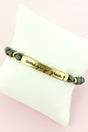Crystal Avenue Goldtone 'Amazing Grace' Bar Gray Semi - Precious Stone Bracelet - Wholesale Accessory Market