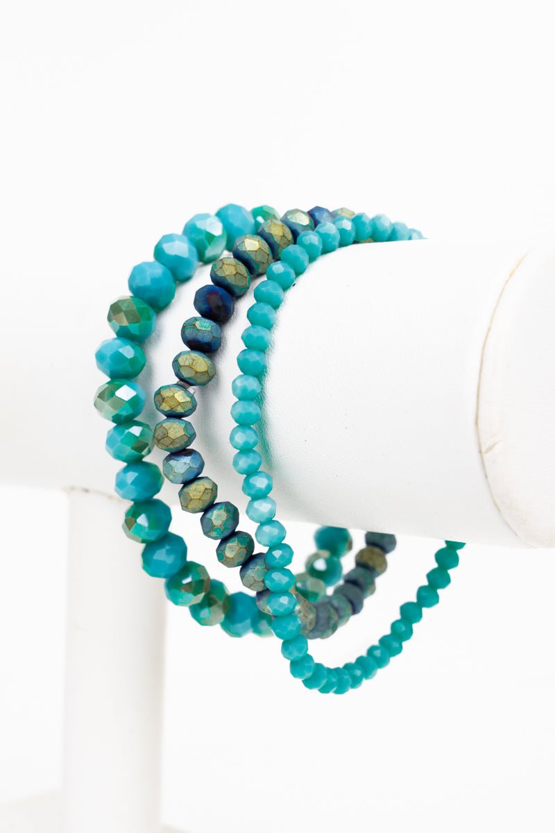 Crystal Avenue Perfect Plans Glacier Beaded Bracelet Set - Wholesale Accessory Market