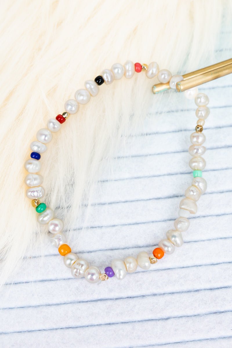 Crystal Avenue Colorful Pearl Moment Bracelet - Wholesale Accessory Market