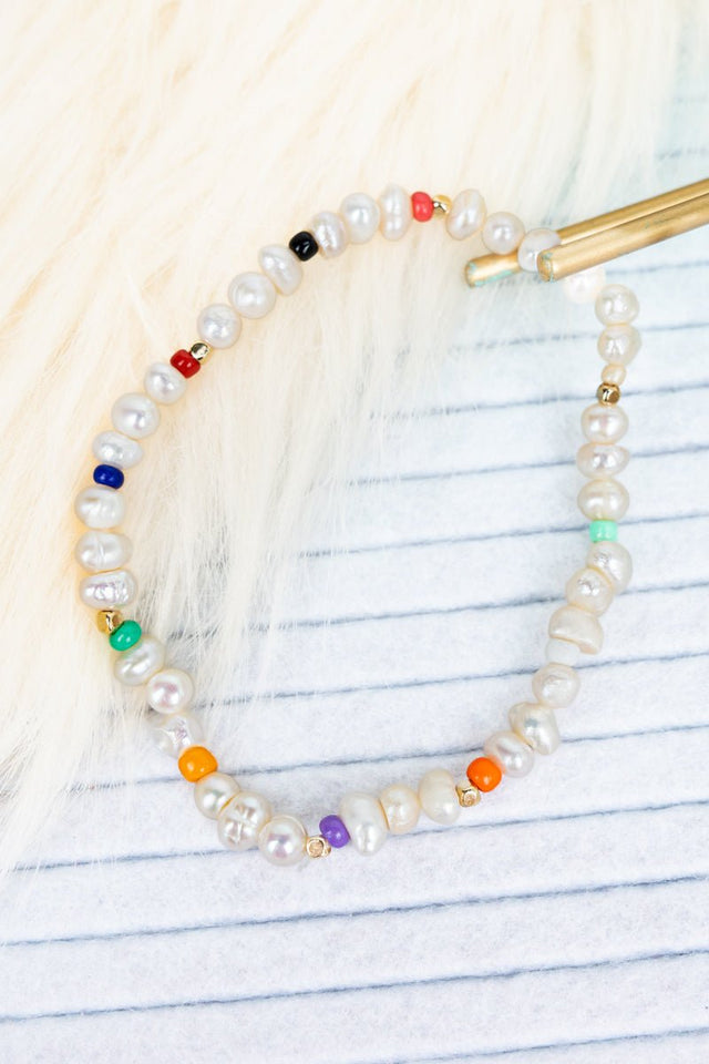 Crystal Avenue Colorful Pearl Moment Bracelet - Wholesale Accessory Market