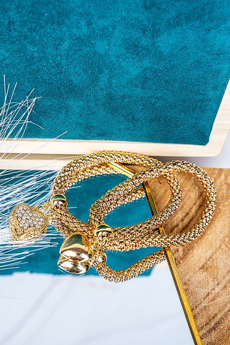 Crystal Avenue Heart Of The Matter Goldtone Bracelet Set - Wholesale Accessory Market