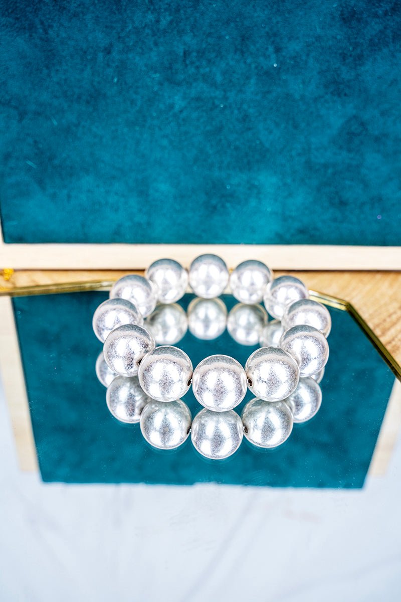 Crystal Avenue Wilma Worn Silvertone Pearl Bracelet - Wholesale Accessory Market
