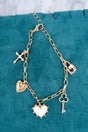 Crystal Avenue Heart Of Gold Goldtone Charm Bracelet - Wholesale Accessory Market