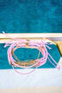 Crystal Avenue The Everly Light Rose & Goldtone Beaded Cord Bracelet Set - Wholesale Accessory Market