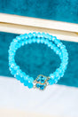 Crystal Avenue Kyla Clover Aqua Beaded Bracelet - Wholesale Accessory Market